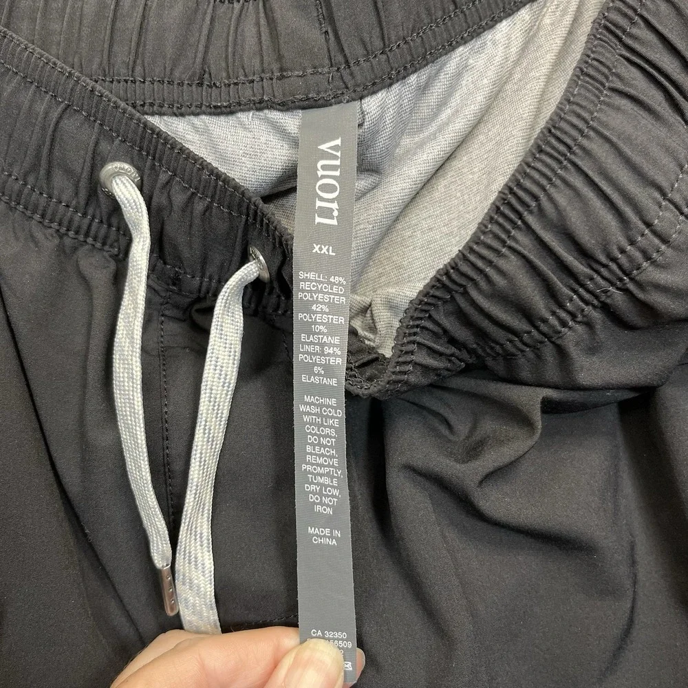 Vuori Kore Short Mens 2XL Lined Black Athletic Drawstring Elastic Outdoor